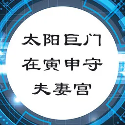 太阳巨门在寅申守夫妻宫，天机天梁在命，典型异族通婚组合