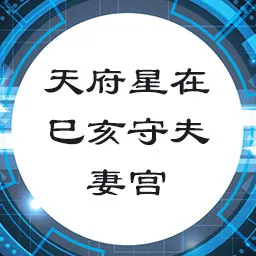 天府星在巳亥守夫妻宫，武曲贪狼坐丑未守命宫